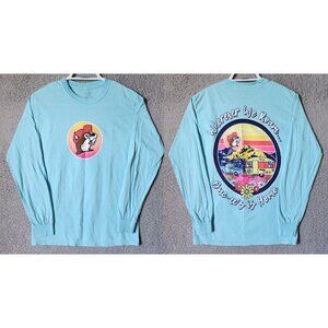 Buc-ee's Blue "Wherever We Roam" Graphic Long Sleeve T Shirt Size Small